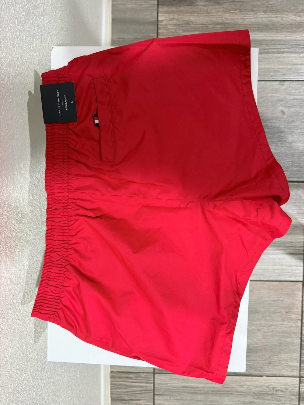 Tommy Hilfiger Red Logo Swim Trunk